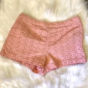 F21 Pink Eyelet Shorts